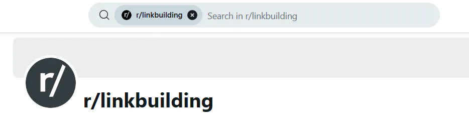 A snasphot of a subreddit called 'r/linkbuilding'