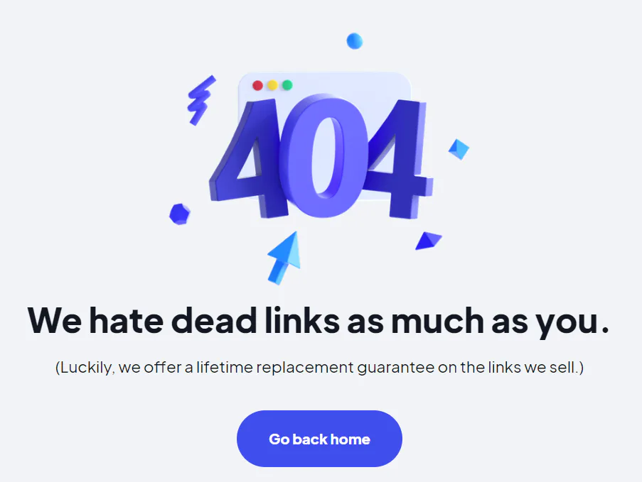 An example of a 404 page