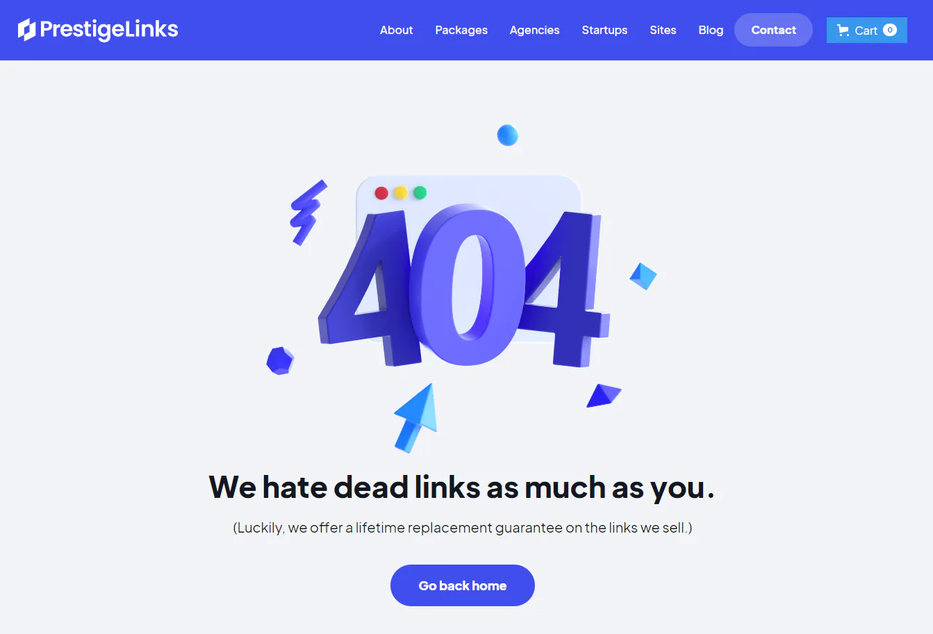 An example of a dead link page.