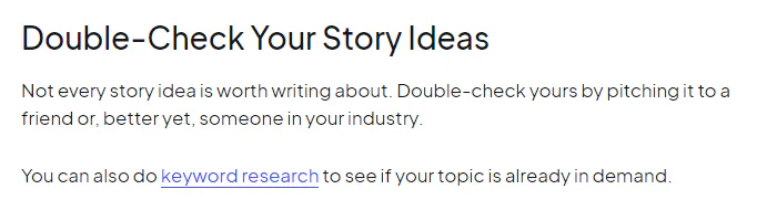 An example of a descriptive anchor phrase that says "keyword research"