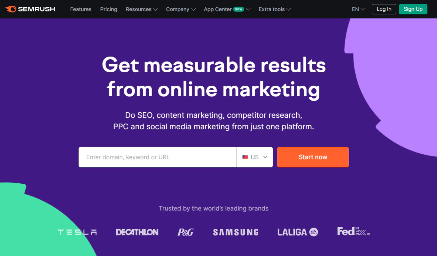 Semrush home page